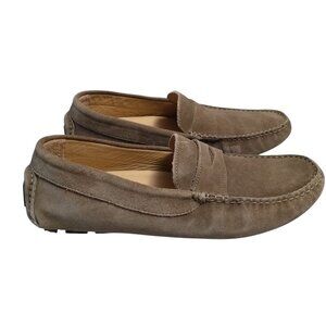 BOEMOS Women’s Eu 42-US Size 10 Italian Tan Suede Driving Loafer Shoes Slip On